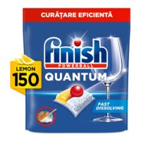 Detergent capsule masina de spalat vase Finish Quantum All in 1 Lemon, 150 spalari