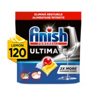 Detergent capsule masina de spalat vase Finish Ultimate All in 1 Lemon, 120 spalari