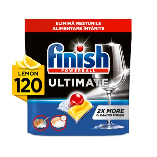 Detergent capsule masina de spalat vase Finish Ultimate All in 1 Lemon, 120 spalari