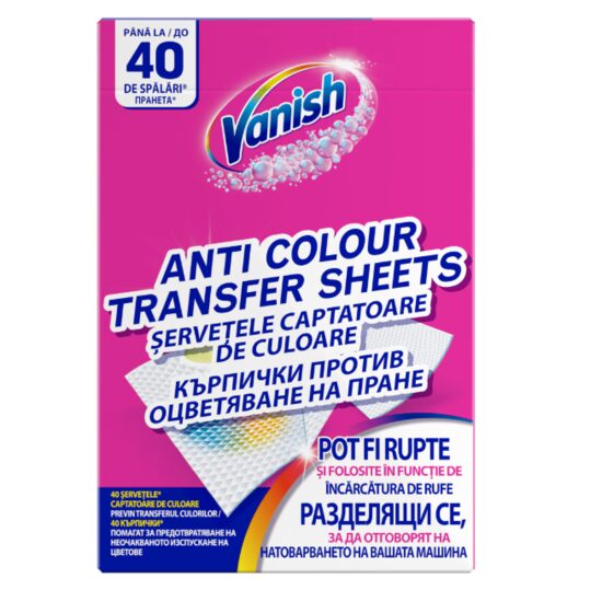 Servetele anti-transfer de culoare Vanish Oxi Action, 40 buc