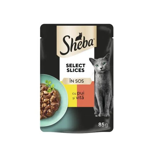 Sheba Plic cu Vită & Pui în Sos, 85 g