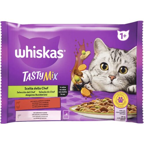 Hrană umedă pentru pisici Whiskas Adult Tasty Mix Chef's choice 4x85 g