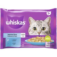 Hrană umedă pentru pisici Whiskas Adult cu somon și ton în aspic 4x85 g