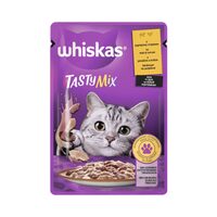 Hrană umedă pentru pisici Whiskas Adult Tasty Mix cu miel și curcan în sos 85 g