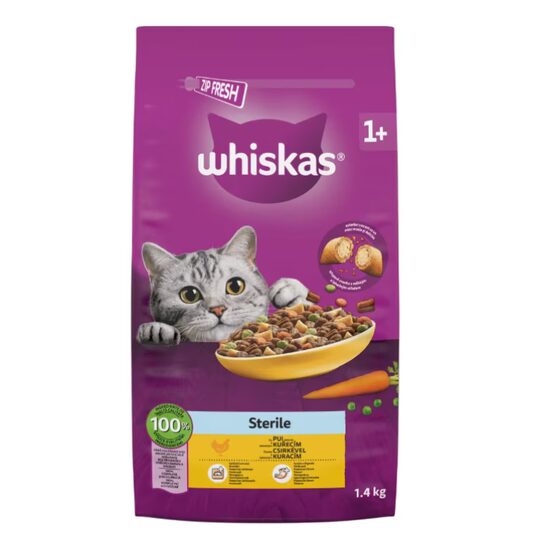 Hrana uscata pentru pisici sterilizate adulte Whiskas, Pui, 1.4kg