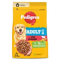 Hrana uscata pentru caini Pedigree Adult, Vita si legume, 3Kg