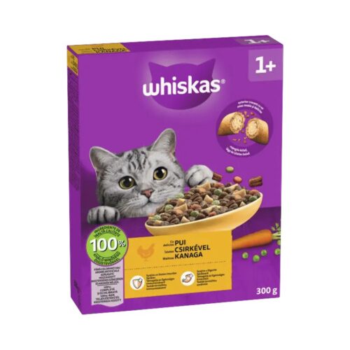 Hrană uscată pentru pisici Whiskas Adult cu pui și legume 300 g