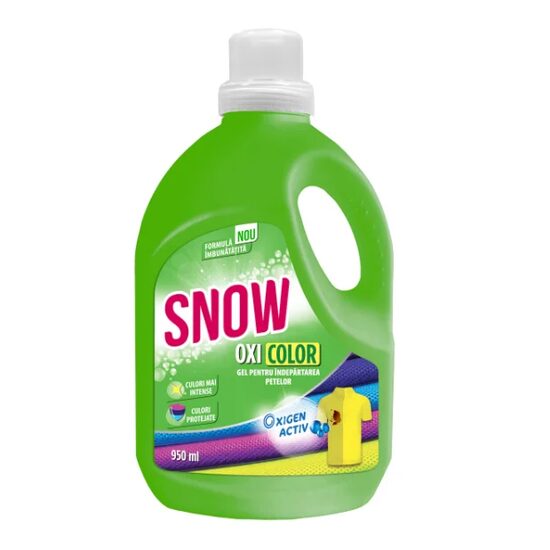 Solutie pentru indepartarea petelor Snow Oxi Color Gel, 950ml