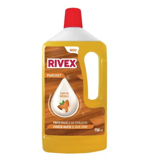 Detergent pentru Parchet Rivex cu Lapte de Migdale, Curățare Delicată și Protecție pentru Pardoseli din Lemn, 750ml