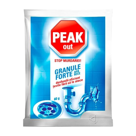 Granule pentru desfundarea tevilor Peak Out, apa rece, 60 g