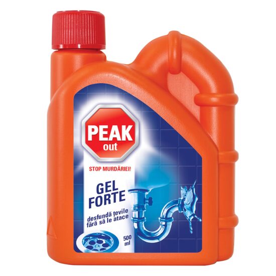 Detergent gel pentru desfundat tevi Peak Out Forte, 500 ml