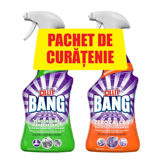Pachet CILLIT Bang Limescale & Grime + Degresant, 2 x 750 ml