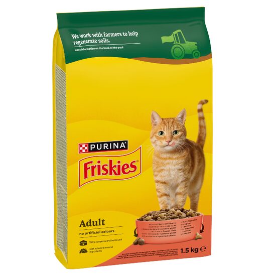 Hrana uscata pentru pisici, FRISKIES ADULT, cu Vita, Pui si Legume, 1.5 kg