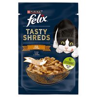 Hrana umeda pentru pisici Purina Felix Tasty Shreds, pui in sos, 80 g