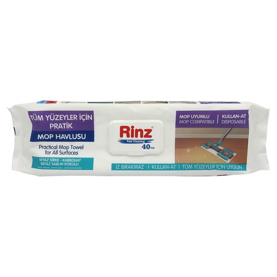 Rinz Lavete umede pentru pardoseli, 40 buc, otet alb & bicarbonat, parfum soap