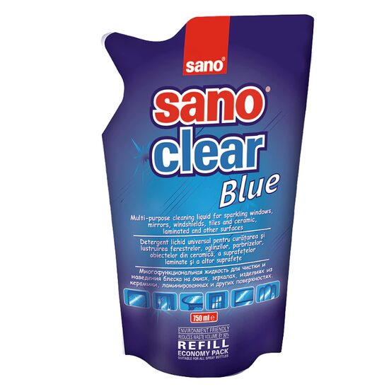 Rezerva solutie pentru curatat geamuri Sano Clear Blue, 750ml