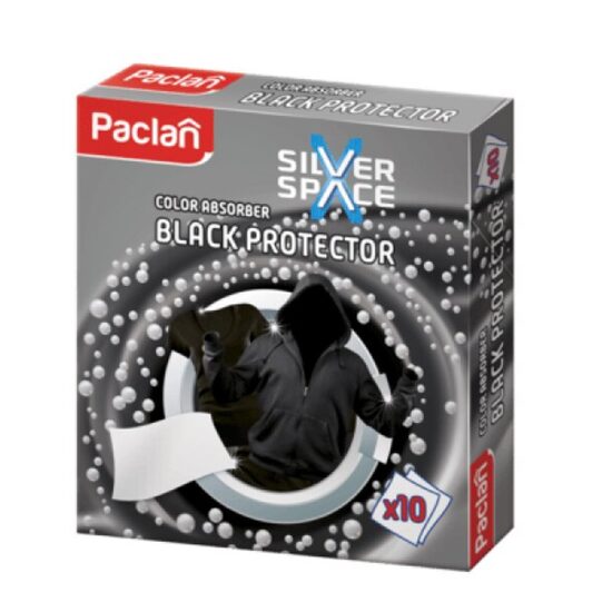Set 10 servetele de rufe anti-decolorare, Paclan Silver Space, Black Protector