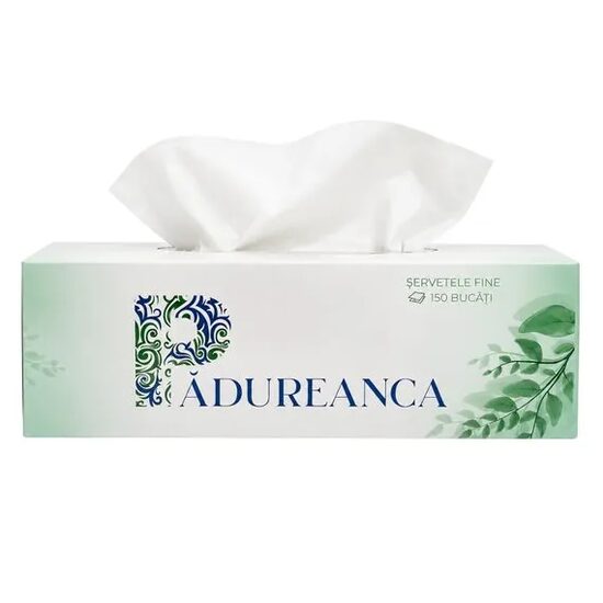 Șervețele faciale Padureanca, 2 straturi, 150 bucăți/cutie