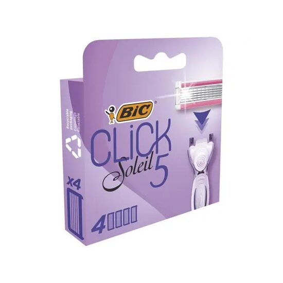 BIC Soleil Clic Rezerve pentru Aparat de Ras Hibrid cu 5 Lame 4 Bucăți