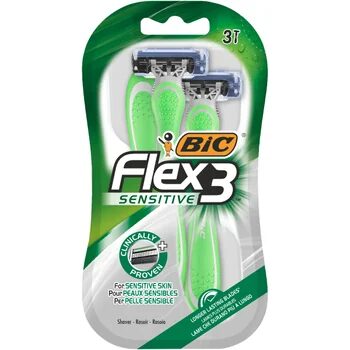 BIC Flex3 Sensitive Aparat de Ras pentru Bărbați cu 3 Lame 3 Bucăți