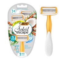 BIC Miss Soleil Escape Aparat de Ras pentru Femei cu 5 Lame, Cocos 2 Bucăți