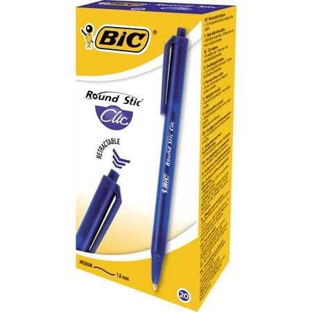 Set 20 pixuri - Bic Pix Round Stic Clic - Albastru