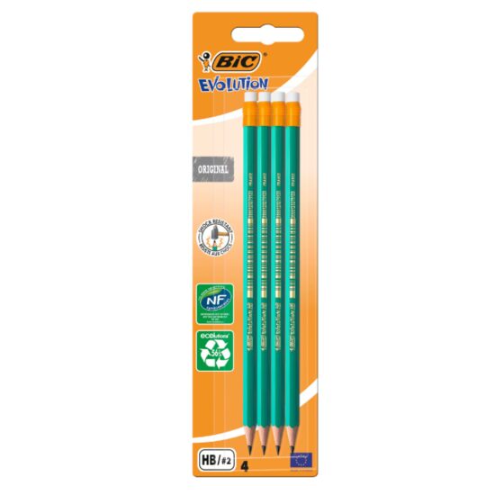 Creion grafit cu radiera BIC ECO Evolution 655, 4 bucati