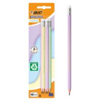Creion grafit Evolution Pastel cu radiera Bic, Bl/5, set 5 bucati