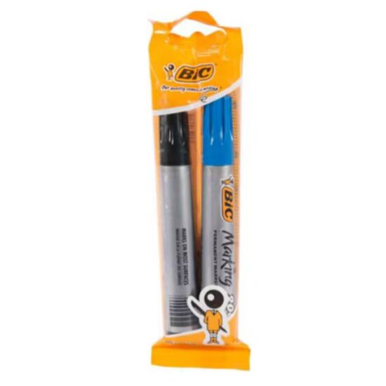 Set 2 bucati marker BIC permanent 2000, negru, albastru