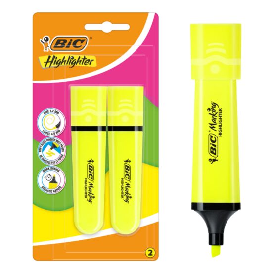 Evidentiator Highlighter Flat galben Bl/2 buc.