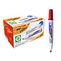 Set 12 Markere de tabla Bic ECO Velleda 1701 rosu