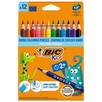 Creioane color groase, 12culori, triunghiulare, Bic Evolution