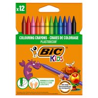 Creioane cerate BIC Kids Plastidecor, 12 culori/set