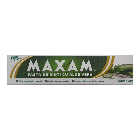MAXAM Aloe Vera Pastă de Dinți 50ml – Îngrijire și Igienă Orală
