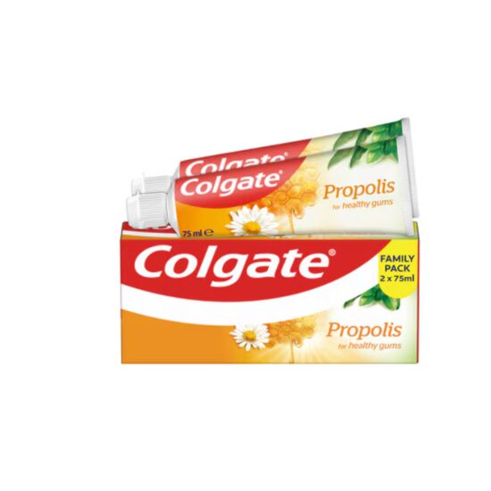 Pasta de dinti Colgate Propolis cu fluor, 150ml, menta, miere, set 2x75ml