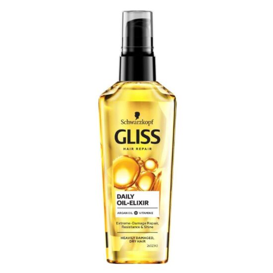 Ulei pentru par Gliss Daily Oil Elixir pentru par uscat si foarte deteriorat, 75 ml