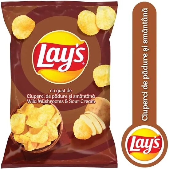 Chipsuri ciuperci padure si smantana Lay's, 125g