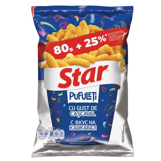 Pufuleti cu gust de cascaval Star, 80 g + 20 g