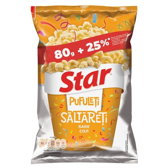Pufuleti saltareti cu sare Star 80 + 20 g