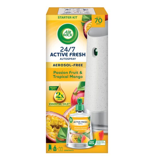 Odorizant automat Air Wick, parfum Mango Tropical si Maracuja, 228ml