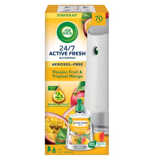 Odorizant automat Air Wick, parfum Mango Tropical si Maracuja, 228ml
