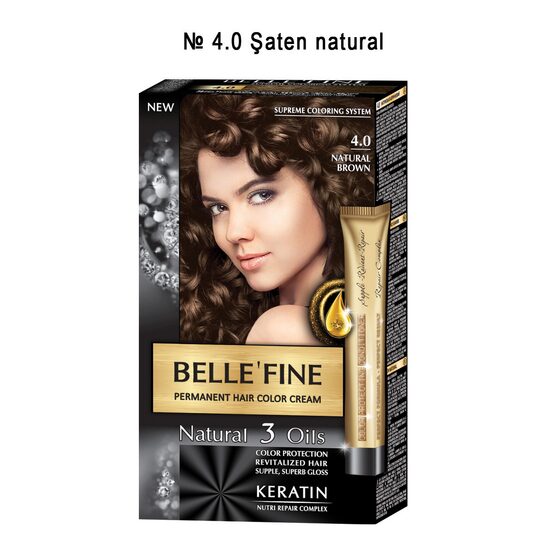 BELLE'FINE Vopsea de Păr Nr. 4.0