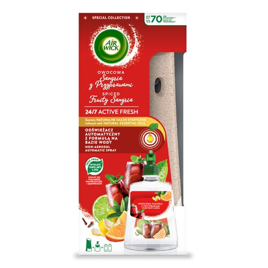 Odorizant de camera kit spray automat fara aerosoli Air Wick, Sangria, 228ml
