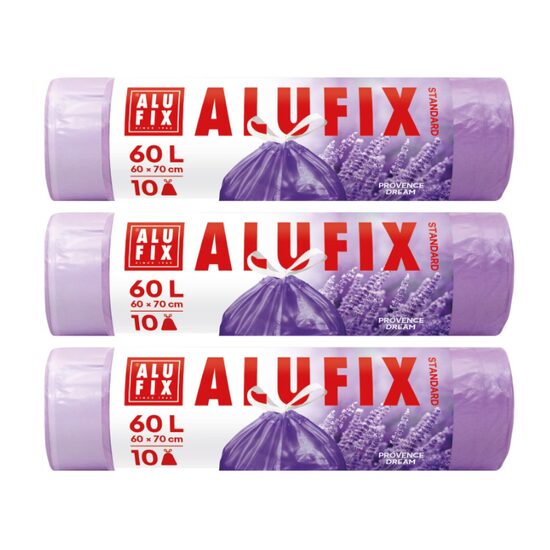Saci menaj cu banda HDPE 60x70cm violet cu parfum de lavanda 60L/10pcs