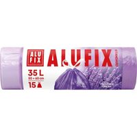 Saci de gunoi retractabili cu parfum de lavandă 35l/15buc, 50x60cm, violet, HDPE