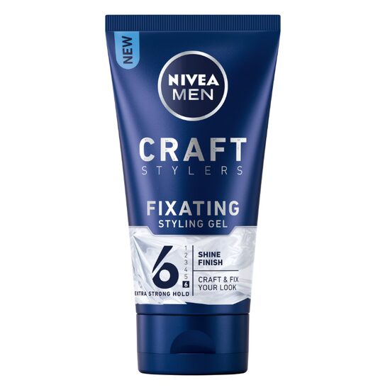 Gel de par NIVEA MEN Craft Stylers Fixating cu efect stralucitor pentru fixare foarte puternica, 150 ml