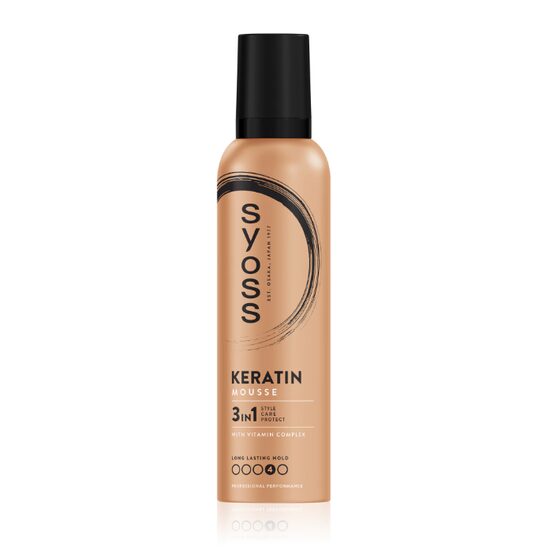 Spuma de par Syoss Keratin Style Perfection pentru fixare puternica, 250 ml