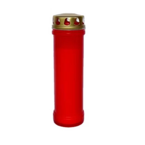 Candela cu capac, ardere 90 ore, 60 LL, rosu