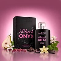 LAZZEL Lazell Black Onyx Eau de Parfum 100 ml – Parfum de Damă Chypre‑Floral cu Pară, Floare de Portocal, Cafea