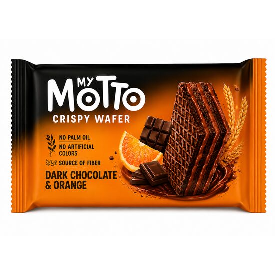 Napolitana cu ciocolata neagra si portocale My Mottoa, 30g